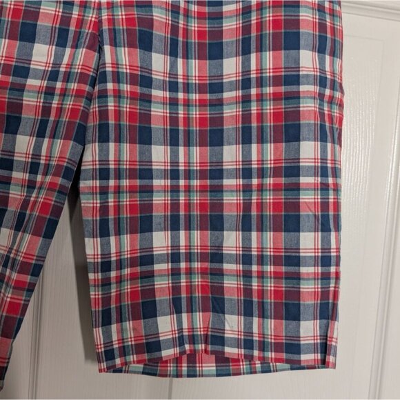 Lauren Ralph Lauren Active Plaid Bermuda Shorts Womens Size 12 Blue Red Cotton - Picture 3 of 10